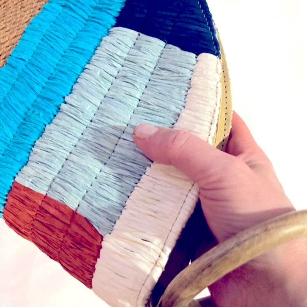 NWT! Roller Rabbit Pandita Clutch Raffia Straw Bag - Picture 4 of 10